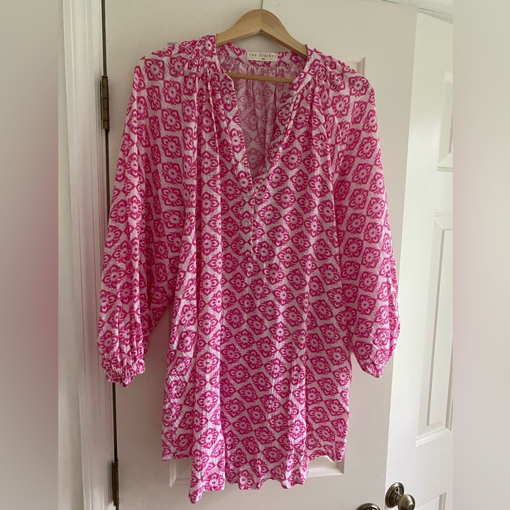 Gorgeous bright pink beach cover up/mini dress
